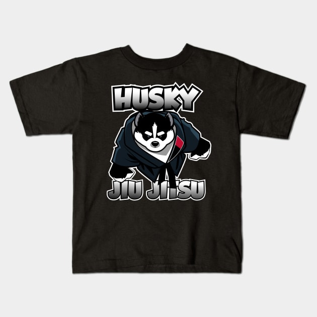 Husky Jiu Jitsu Kids T-Shirt by Spikeani